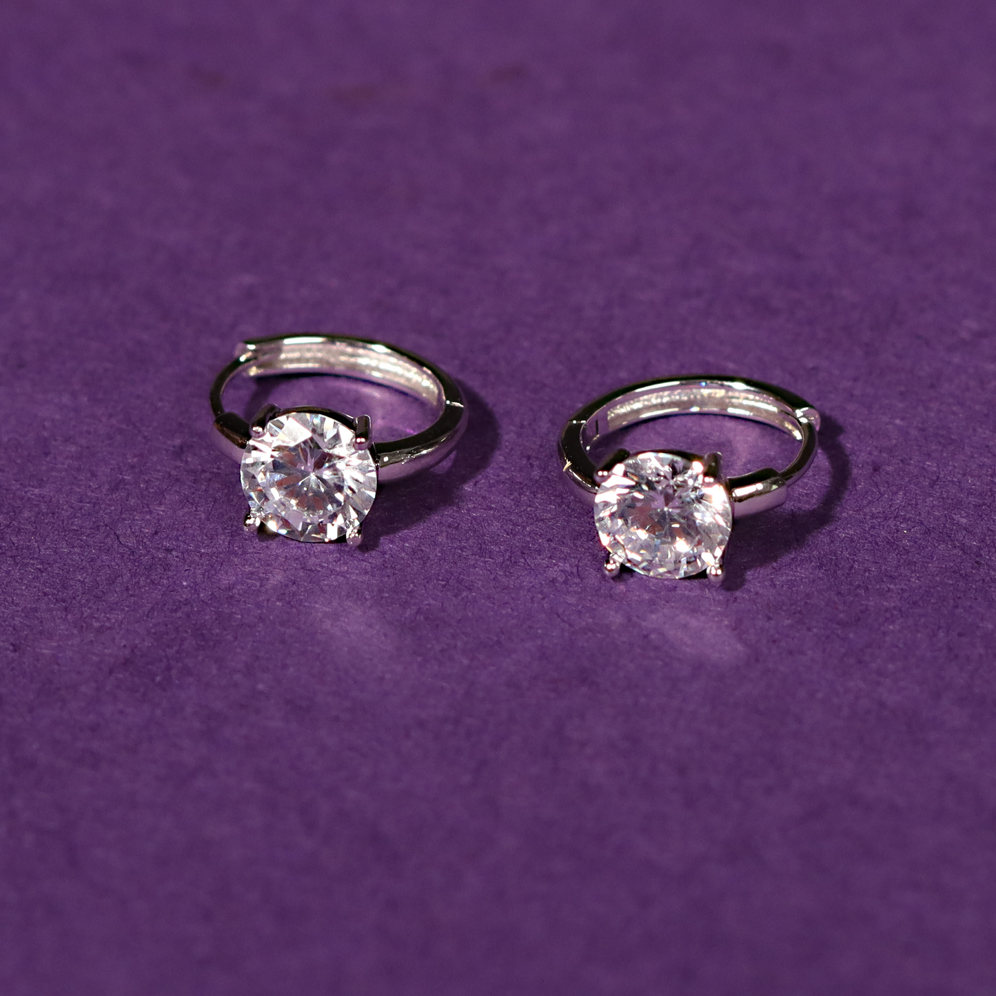 Solitaire Stud 925 Sterling Silver Earrings