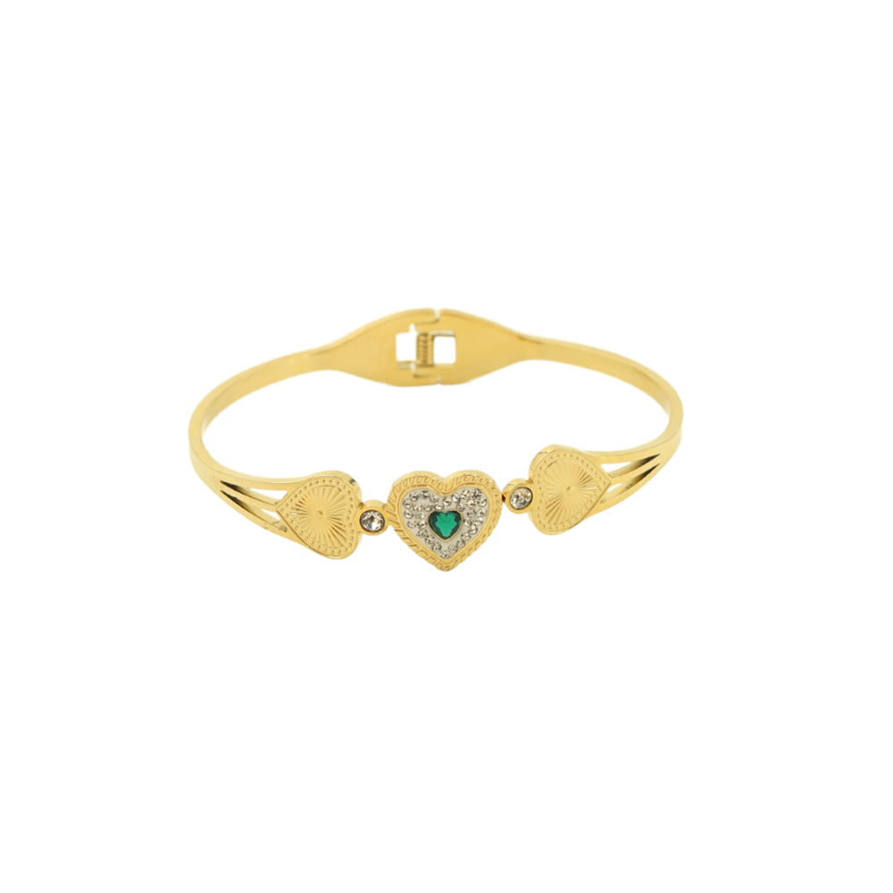 Viqso Emerald Heart Bangle