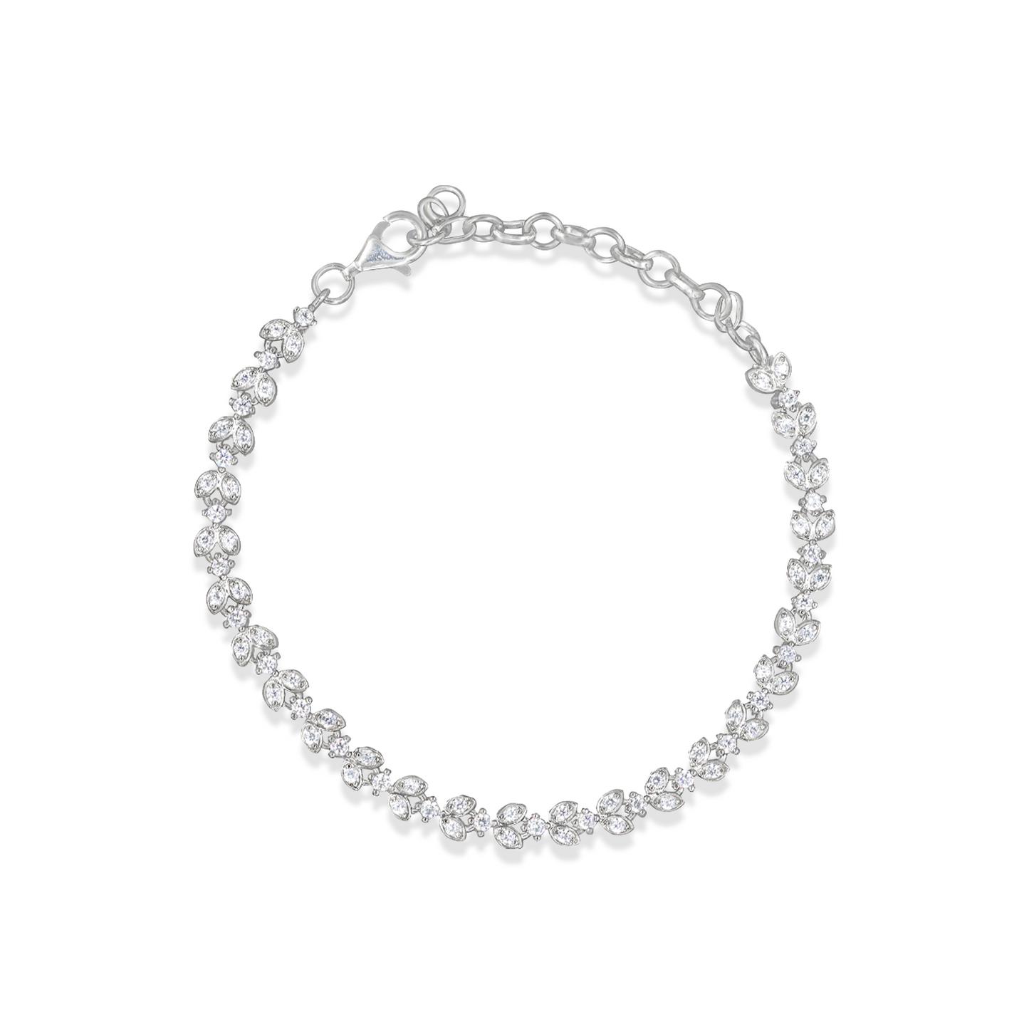 Florina Elegance – 925 Sterling Silver Flower Bracelet