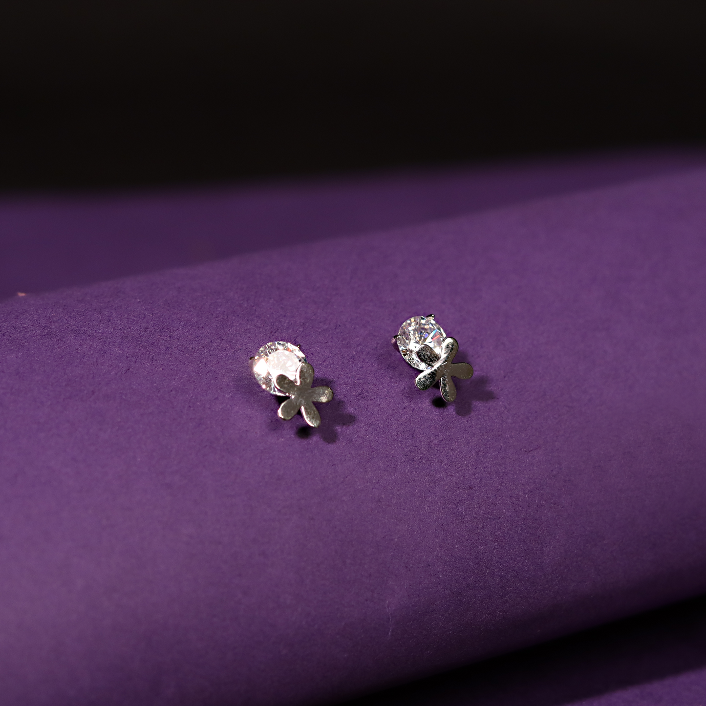 Floral Stud 925 Sterling Silver Earrings