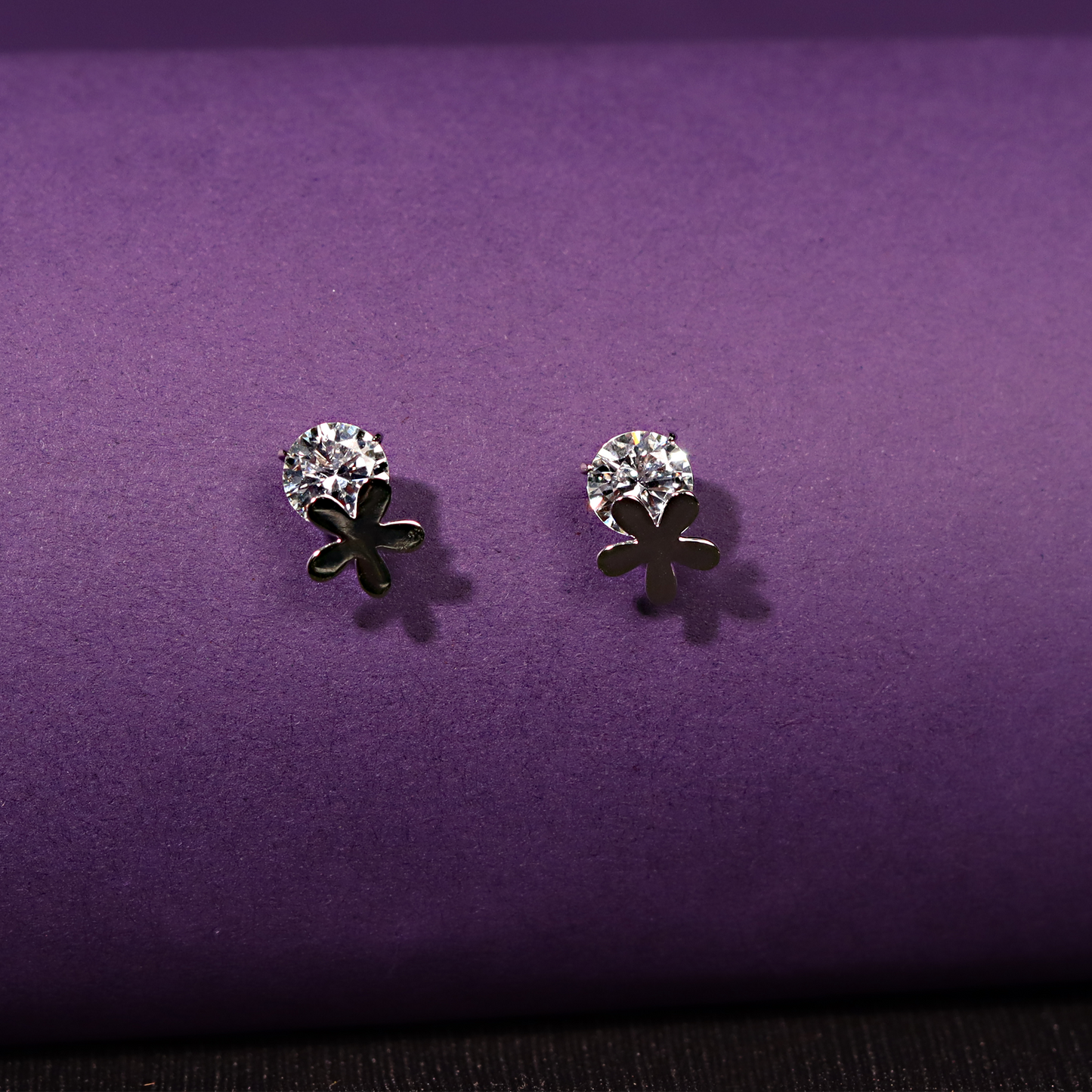 Floral Stud 925 Sterling Silver Earrings