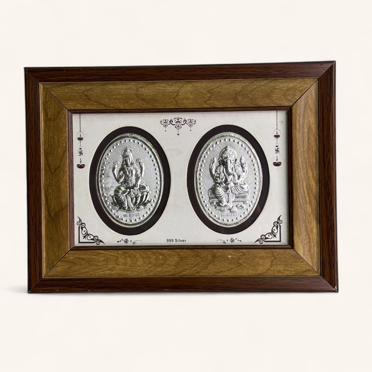 999 Sacred Silver Lakshmi Ganesh Frame