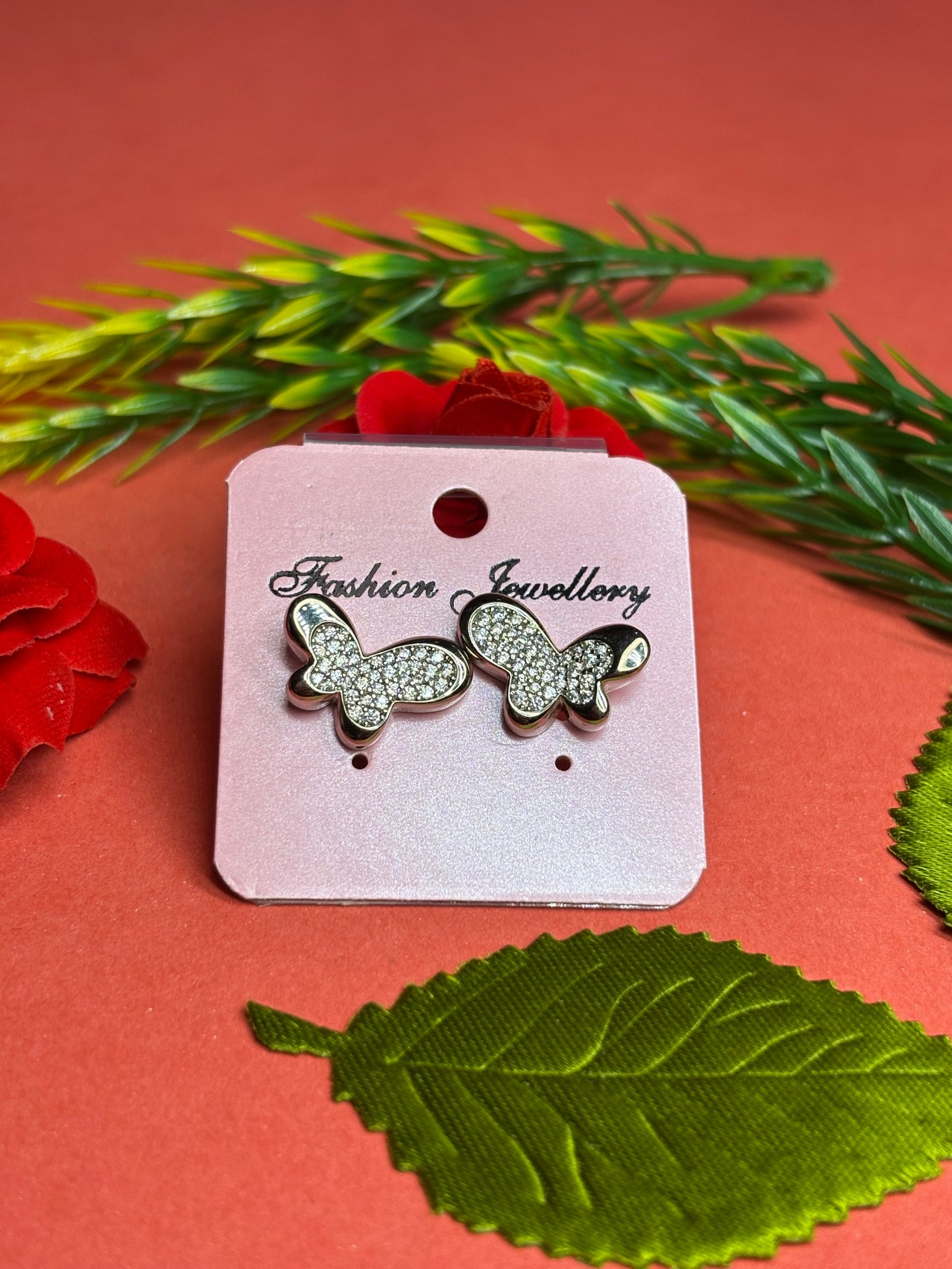 Crystal Flutter Butterfly Studs
