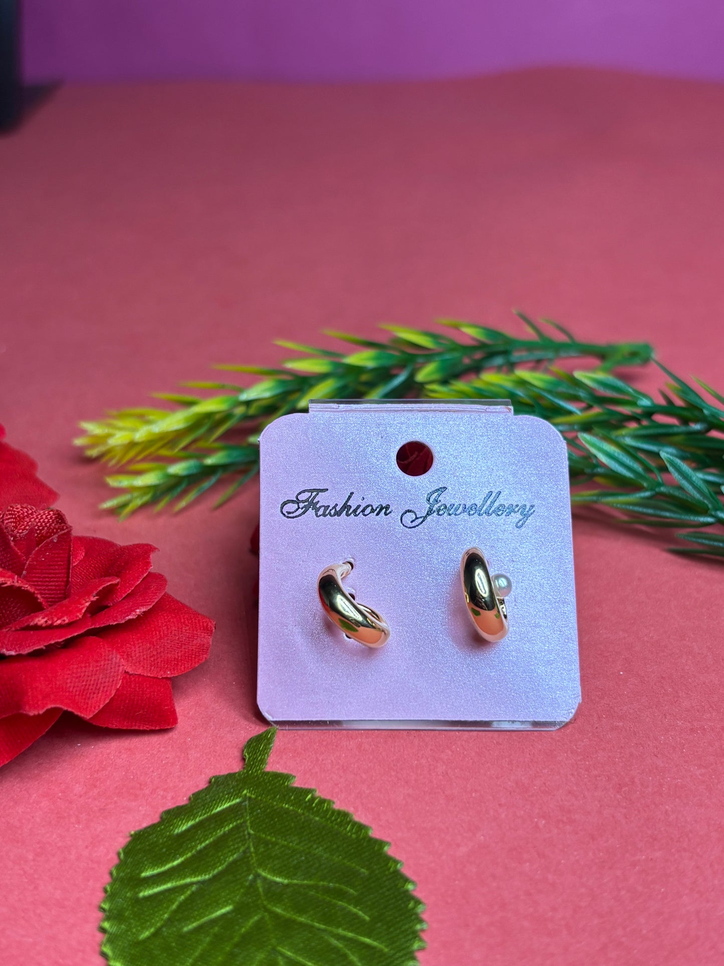 Golden Pearl Swirl Studs