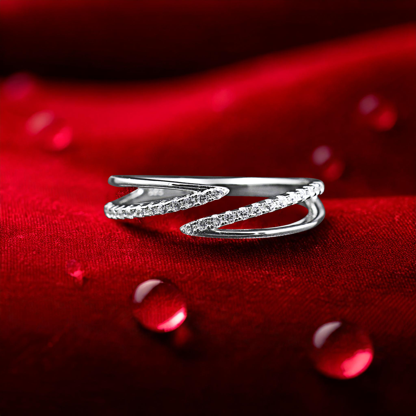 Open Crossover 925 Sterling Silver Ring