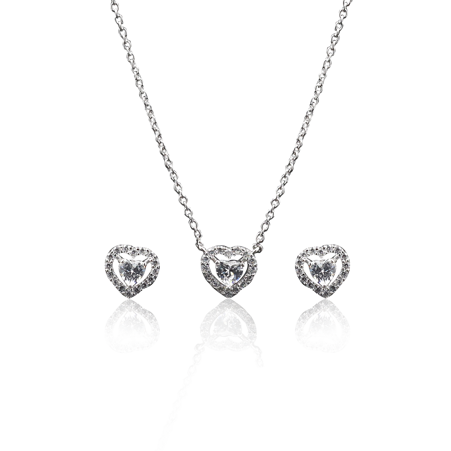 Radiant Heart Jewelry Set - 925 Sterling Silver
