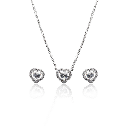 Radiant Heart Jewelry Set - 925 Sterling Silver
