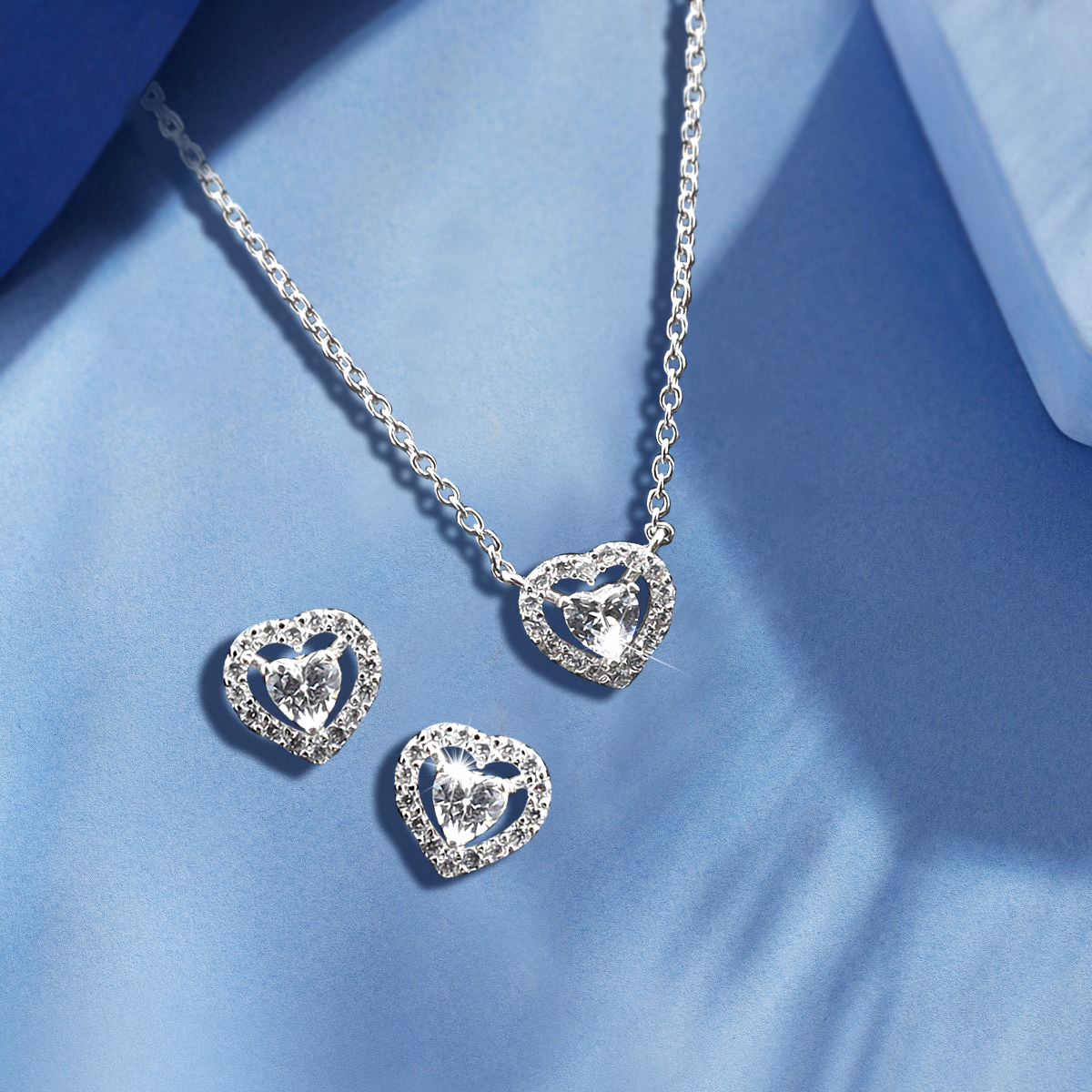 Radiant Heart Jewelry Set - 925 Sterling Silver