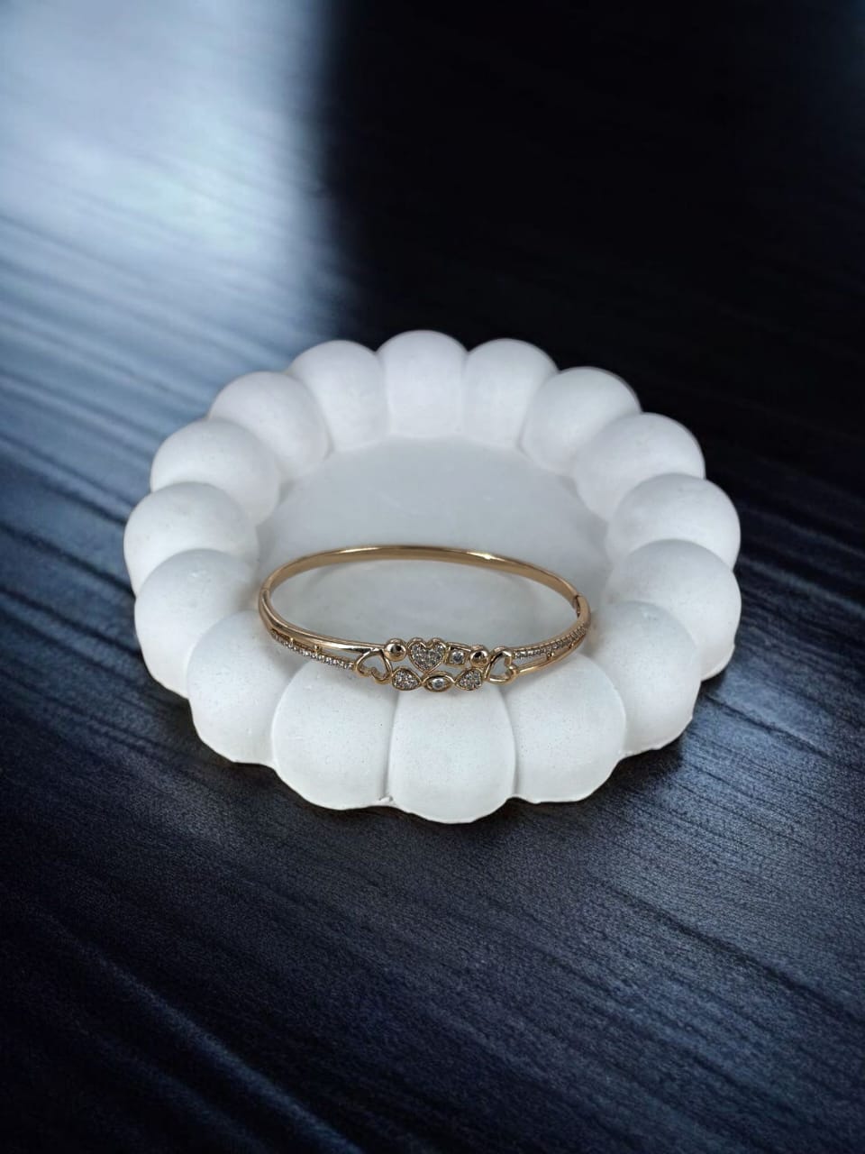 Golden Blossom Stainless Steel Bangle