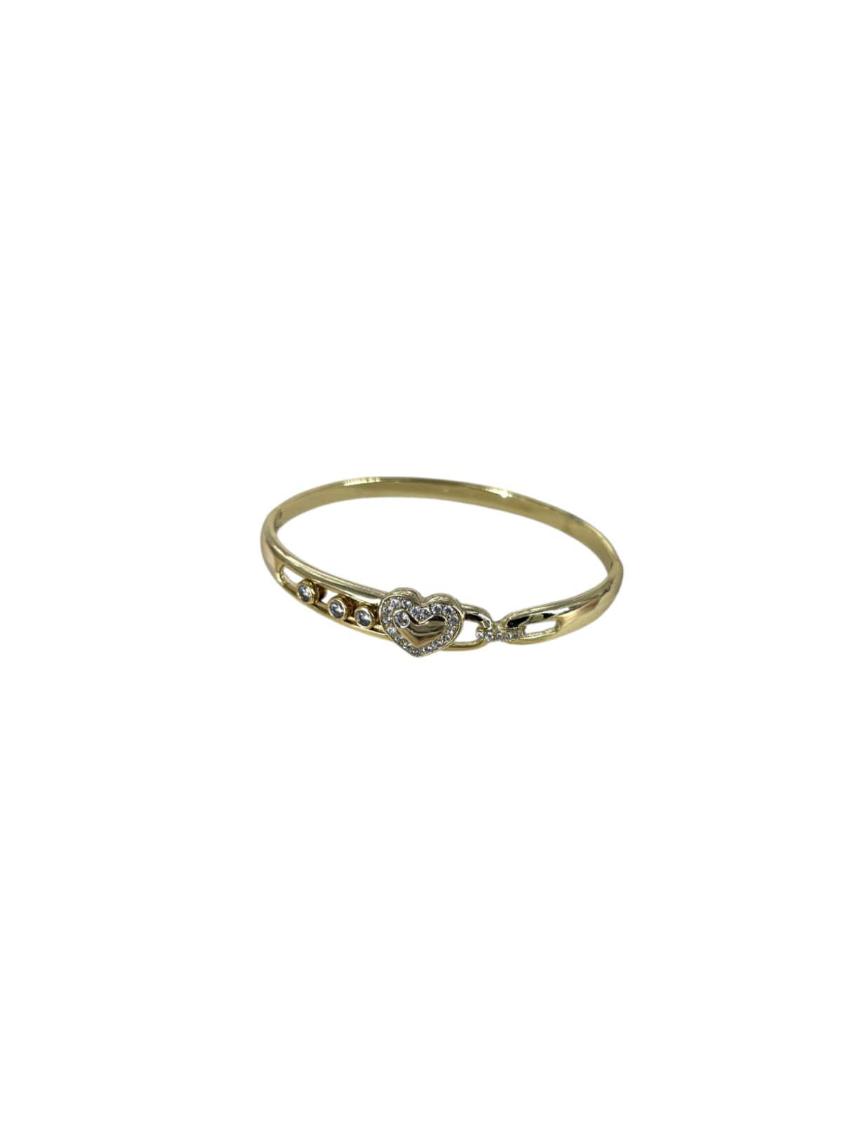 HeartLink Charm Stainless Steel Bangle