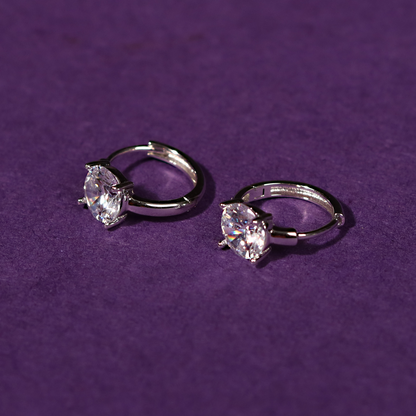 Solitaire Stud 925 Sterling Silver Earrings