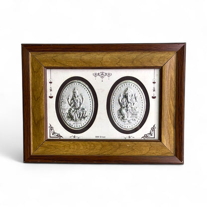 999 Sacred Silver Lakshmi Ganesh Frame